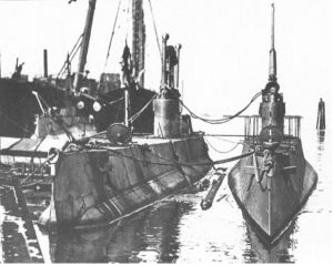 Canada's first two submarines purchased at the beginning of WW1 from the US. They were barely seaworthy